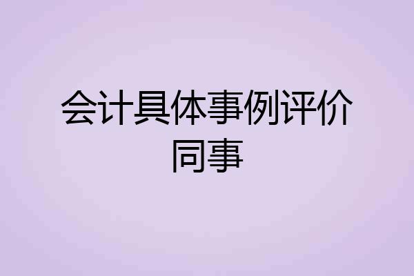 会计具体事例评价同事
