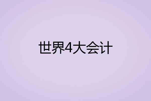 世界4大会计