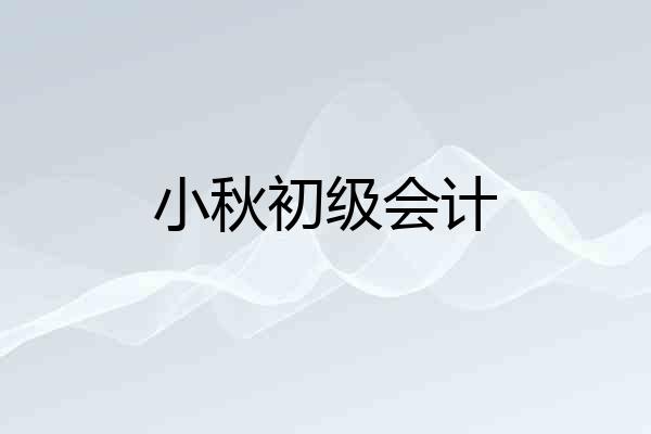 小秋初级会计