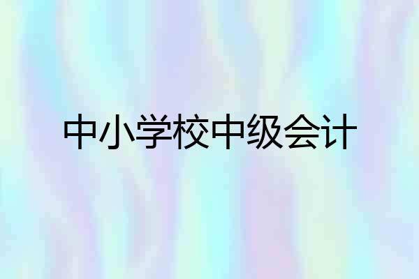 中小学校中级会计