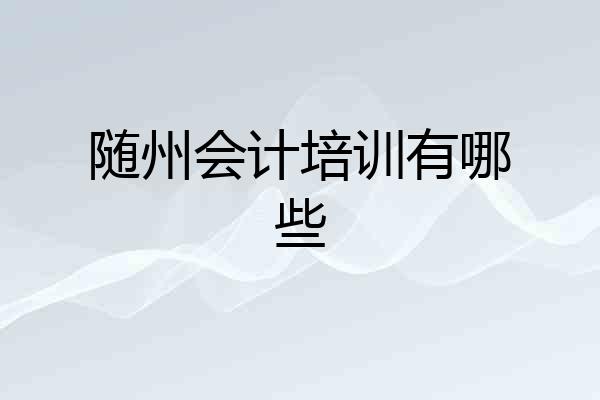 随州会计培训有哪些