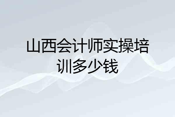 山西会计师实操培训多少钱