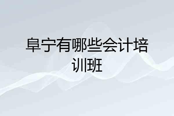 阜宁有哪些会计培训班