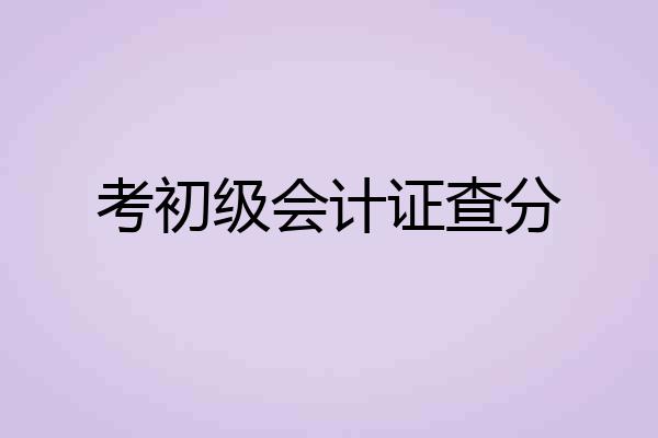 考初级会计证查分