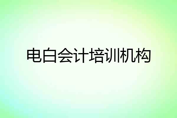 电白会计培训机构