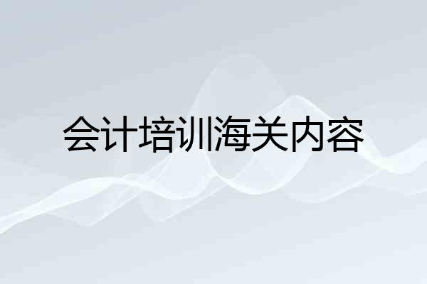 会计培训海关内容