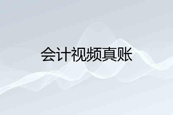 会计视频真账