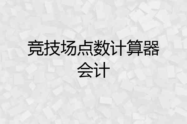 竞技场点数计算器会计