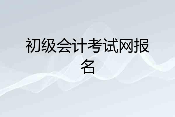初级会计考试网报名