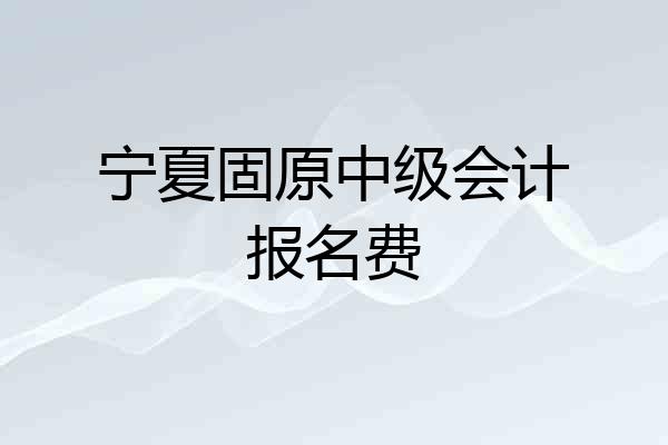 宁夏固原中级会计报名费