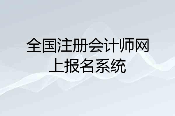全国注册会计师网上报名系统