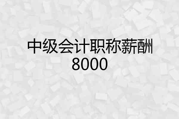 中级会计职称薪酬8000