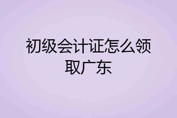 初级会计证怎么领取广东
