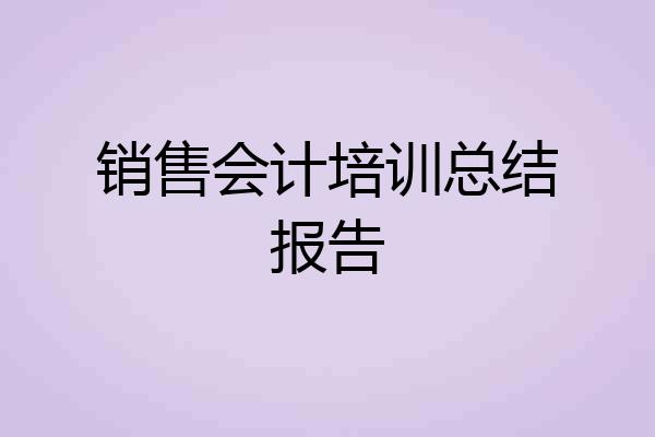 销售会计培训总结报告