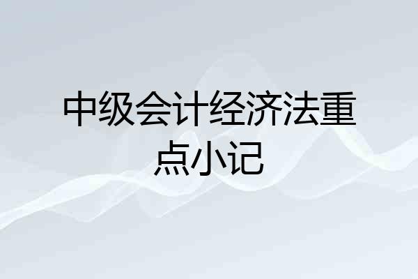 中级会计经济法重点小记