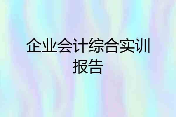 企业会计综合实训报告