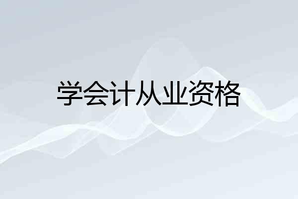 学会计从业资格