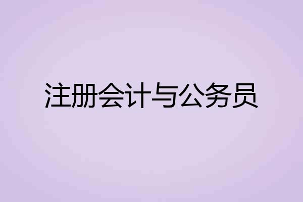 注册会计与公务员