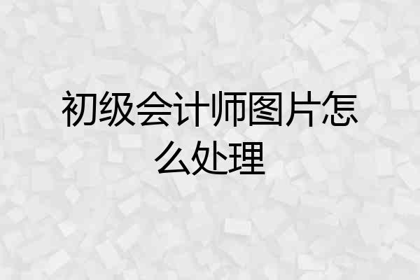 初级会计师图片怎么处理