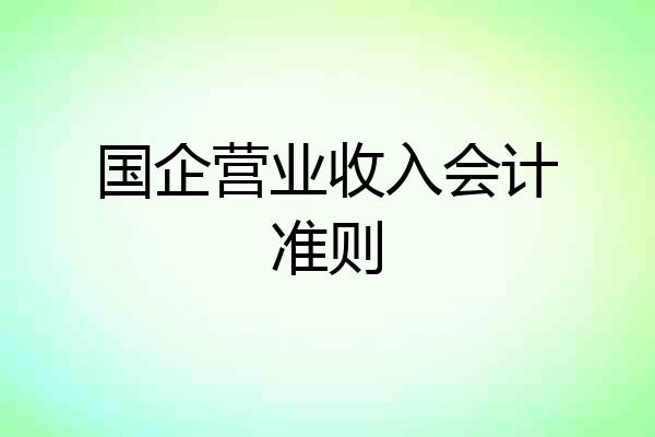 国企营业收入会计准则