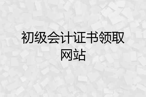 初级会计证书领取网站