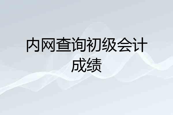 内网查询初级会计成绩