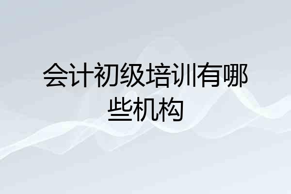 会计初级培训有哪些机构