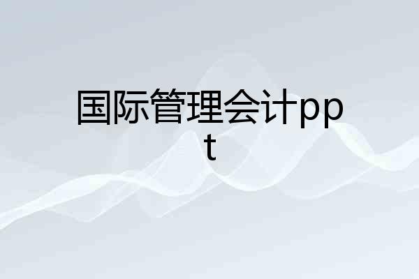 国际管理会计ppt