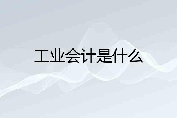 工业会计是什么