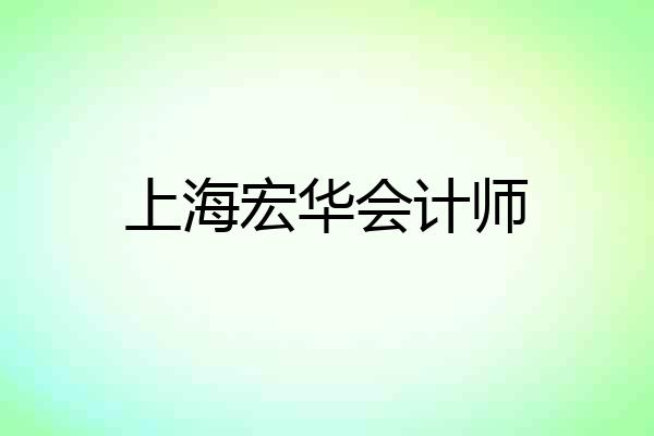 上海宏华会计师