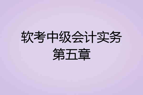 软考中级会计实务第五章