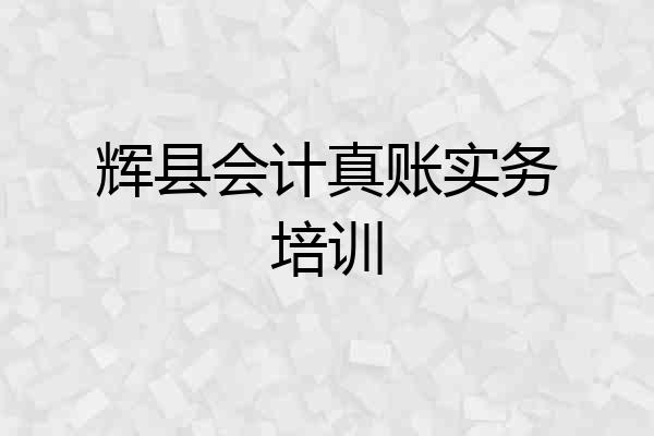 辉县会计真账实务培训