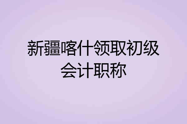 新疆喀什领取初级会计职称