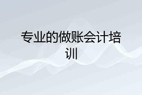 专业的做账会计培训