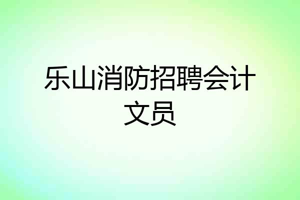乐山消防招聘会计文员