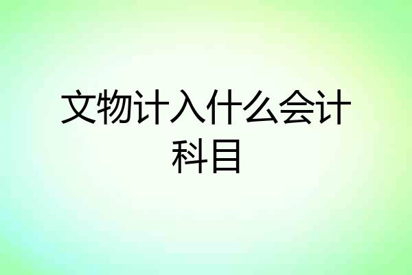 文物计入什么会计科目