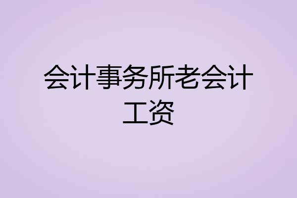 会计事务所老会计工资