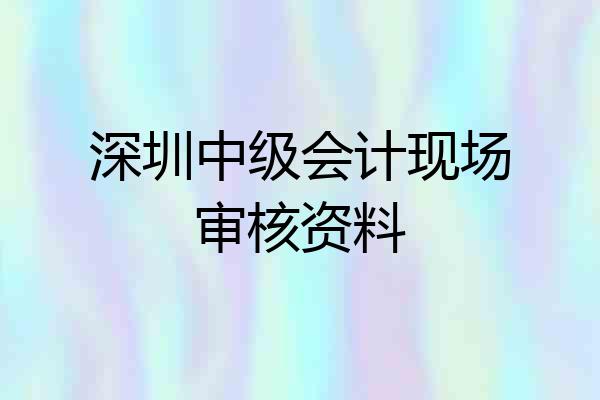 深圳中级会计现场审核资料