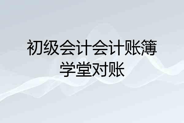 初级会计会计账簿学堂对账