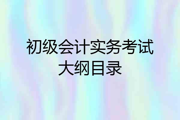 初级会计实务考试大纲目录