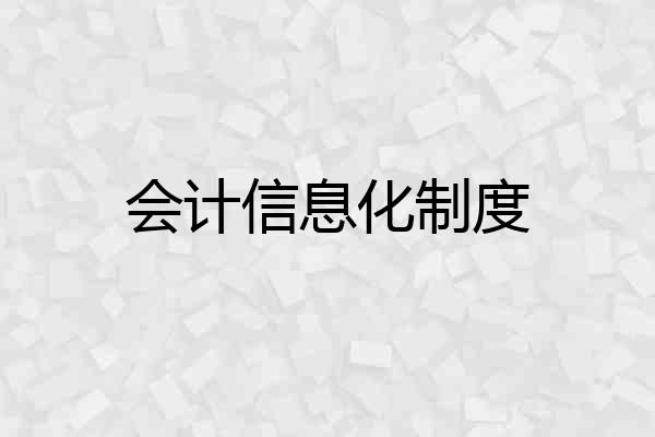 会计信息化制度