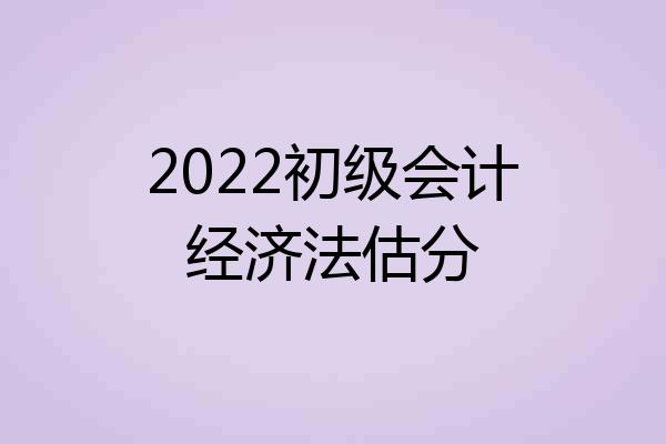 2022初级会计经济法估分