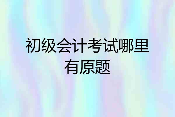 初级会计考试哪里有原题