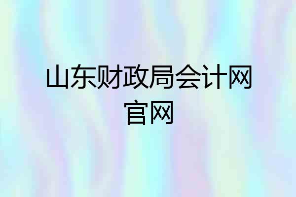 山东财政局会计网官网