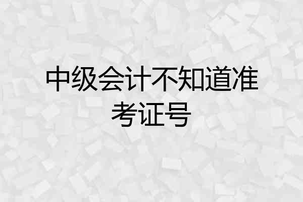 中级会计不知道准考证号