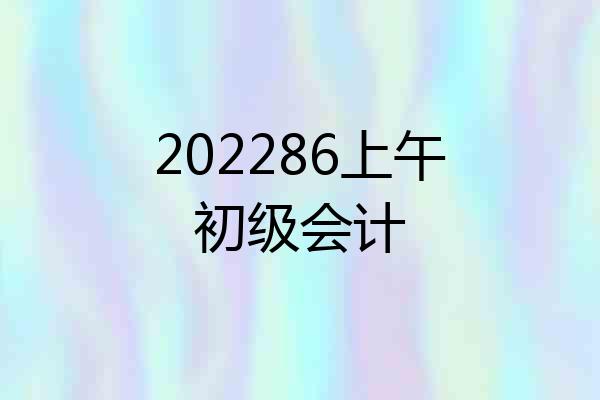 202286上午初级会计