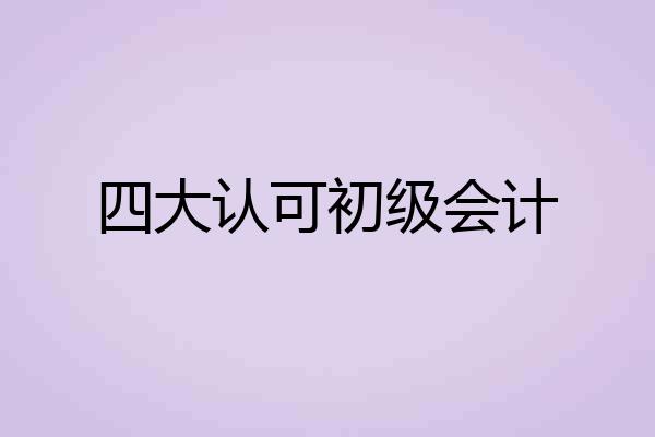 四大认可初级会计