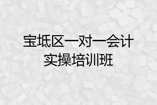 宝坻区一对一会计实操培训班