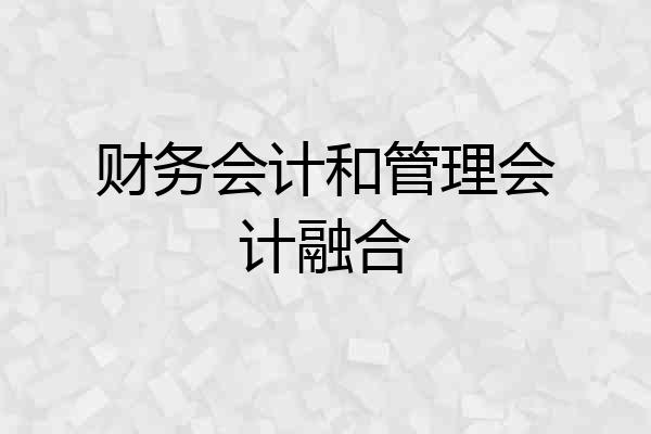 财务会计和管理会计融合