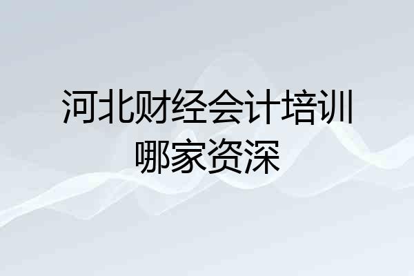 河北财经会计培训哪家资深